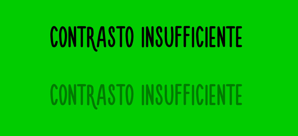 Tipografia font: contrasto insufficiente